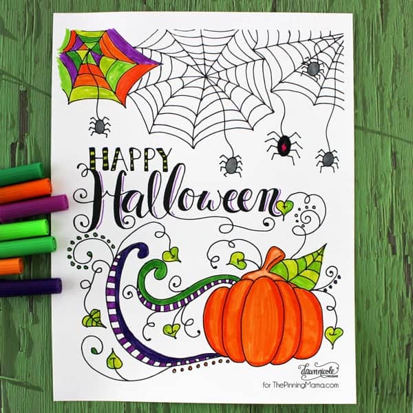 Happy halloween coloring page â the pinning mama