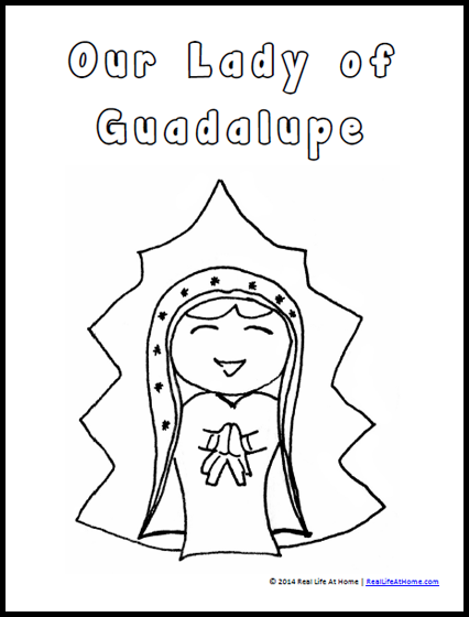 Our lady of guadalupe coloring page and activities