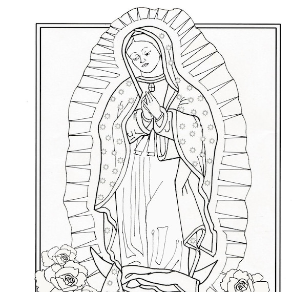 Our lady of guadalupe coloring page virgen de guadalupe coloring page