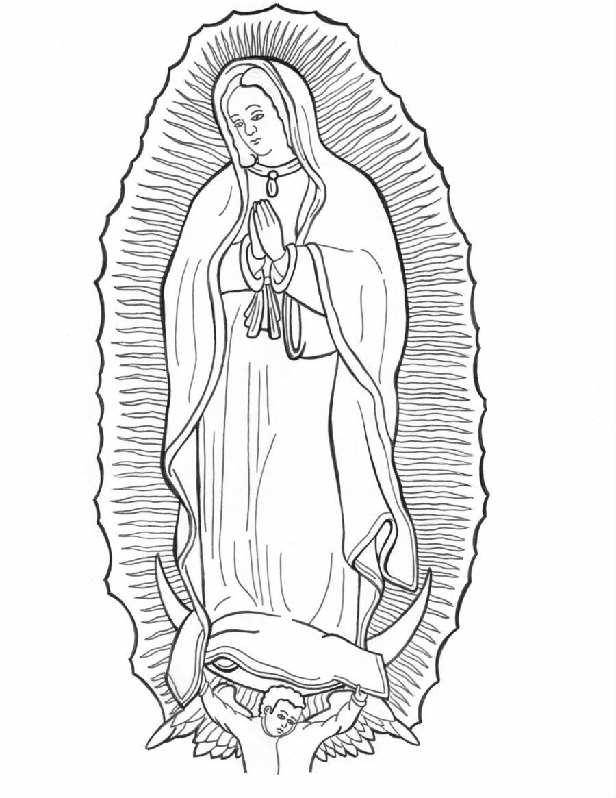 Our lady of guadalupe by horishi on deviantart coloring pages black and white lines dog coloring page