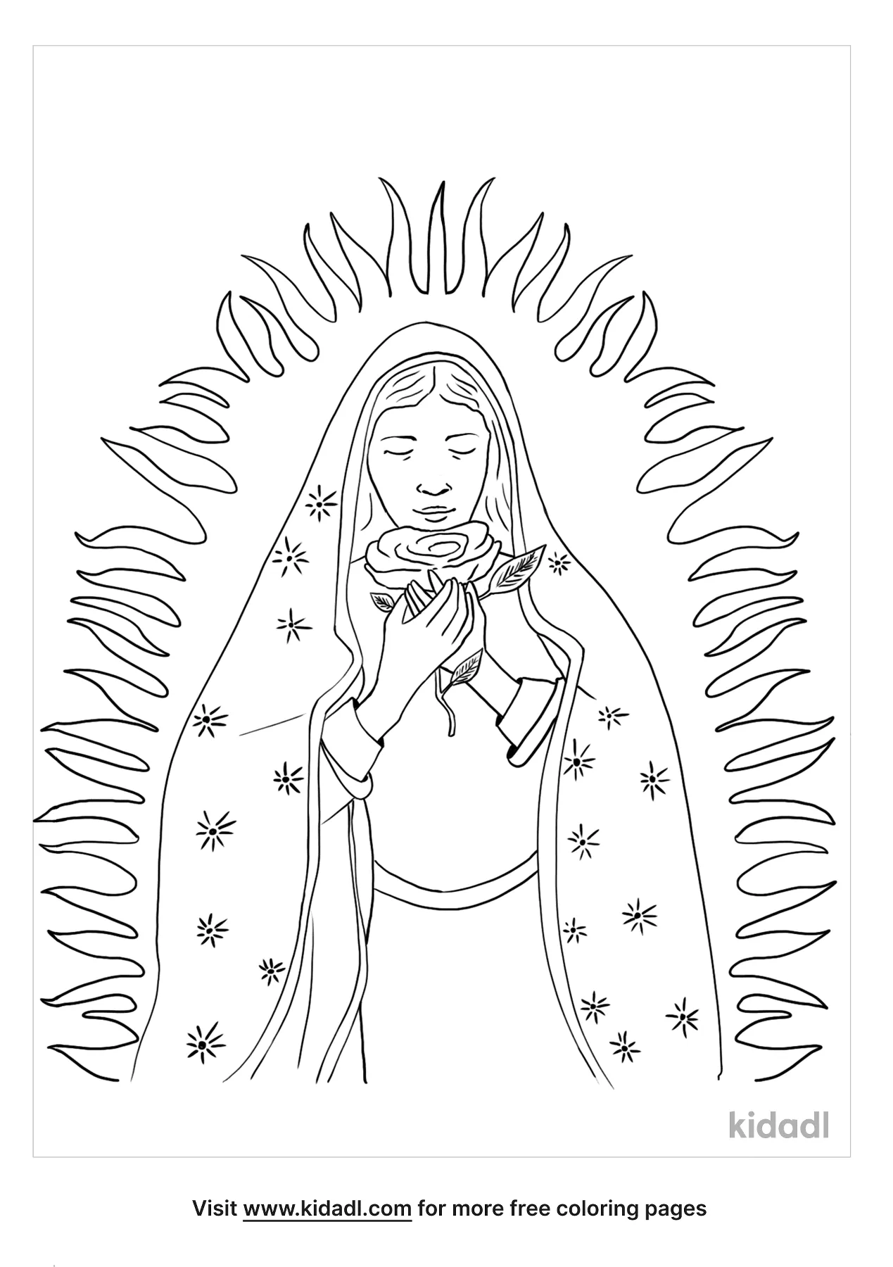 Free our lady of guadalupe coloring page coloring page printables