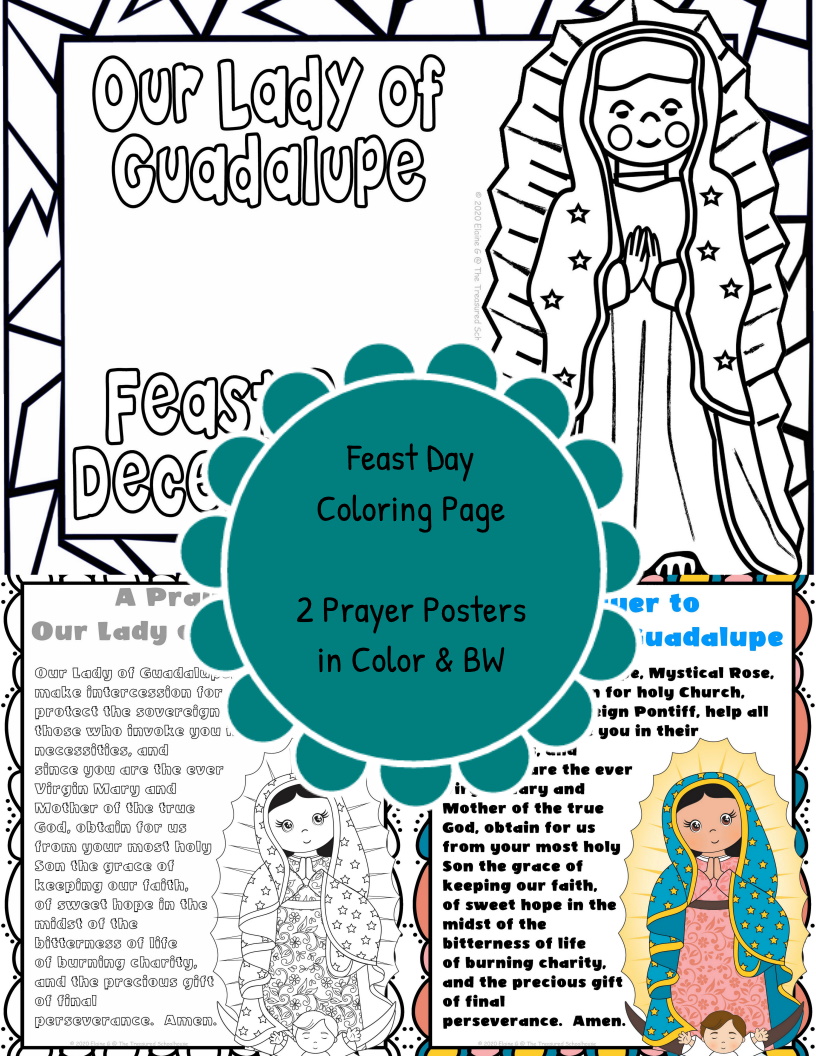 Our lady of guadalupe worksheet and activity pack made by teachers