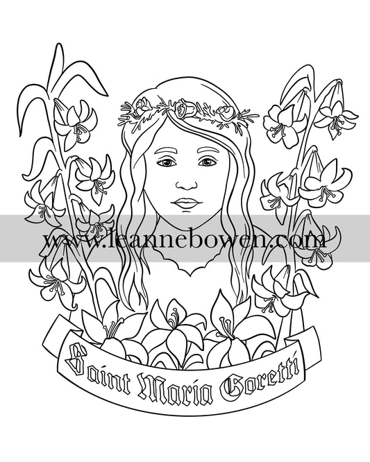 Our lady of guadalupe coloring page digital download â leanne bowen