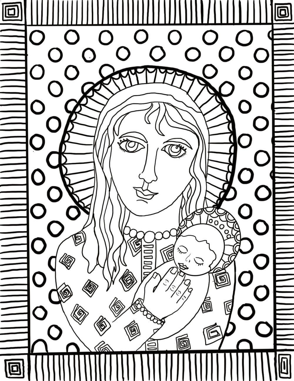 Mother and childâfinal christmas coloring page â from victory road