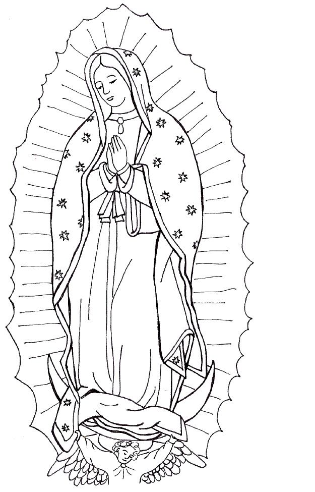 Our lady of guadalupe coloring pages saint coloring catholic coloring