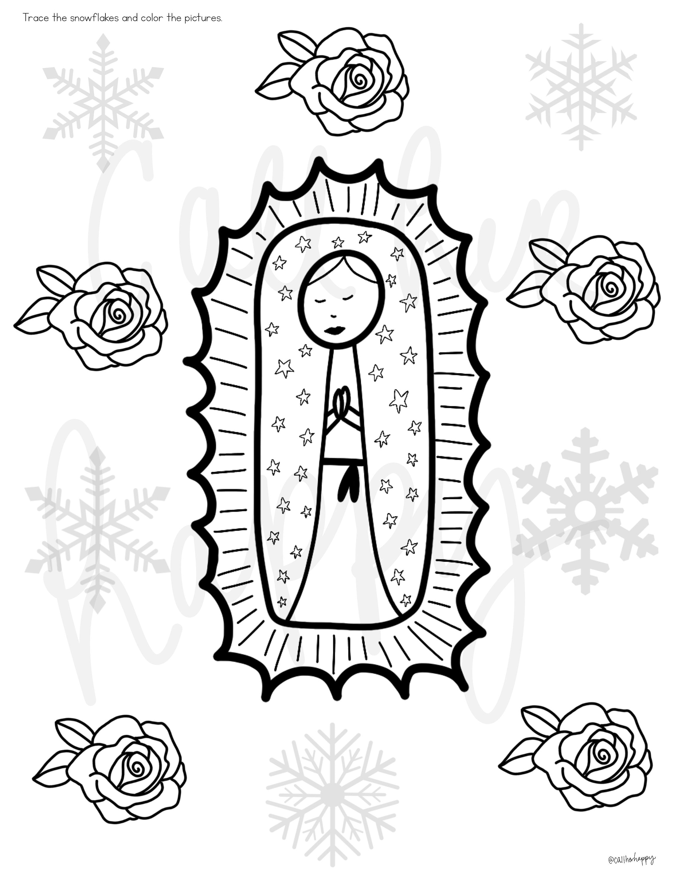 Our lady of guadalupe printable coloring page sheet lazy liturgical year catholic resources for kids feast day prayer activities jesus