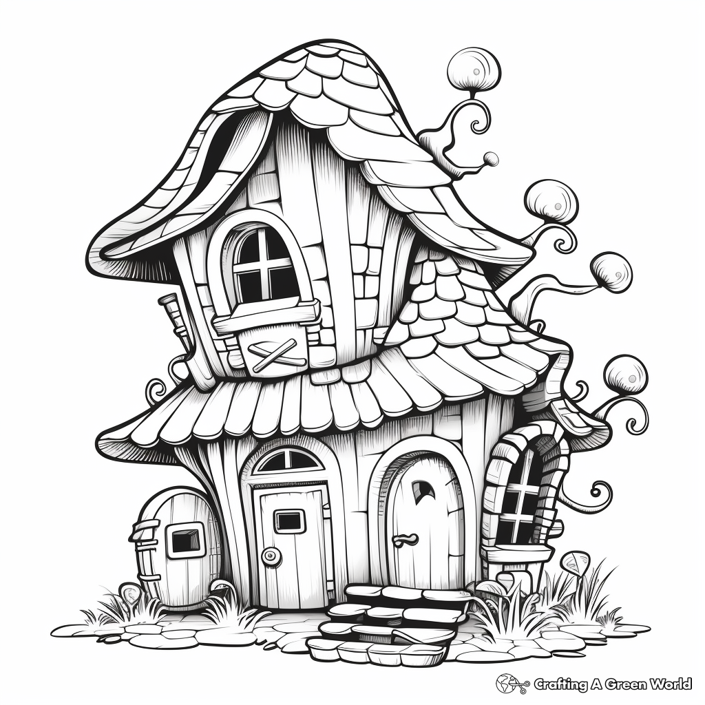 Gnome house coloring pages