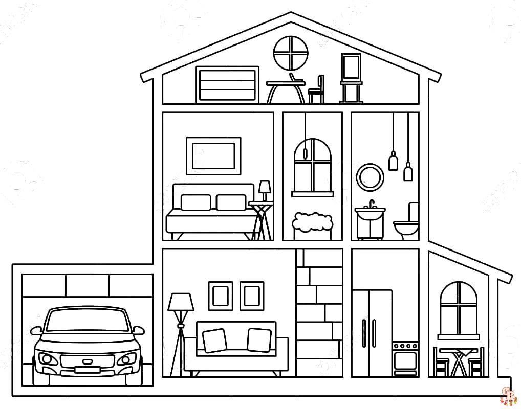 Inside house coloring pages fun and free printable sheets for kids