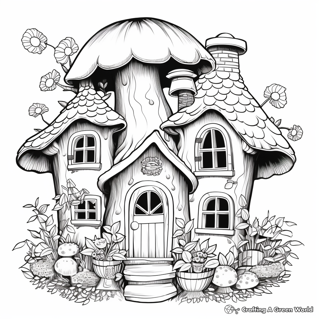Gnome house coloring pages