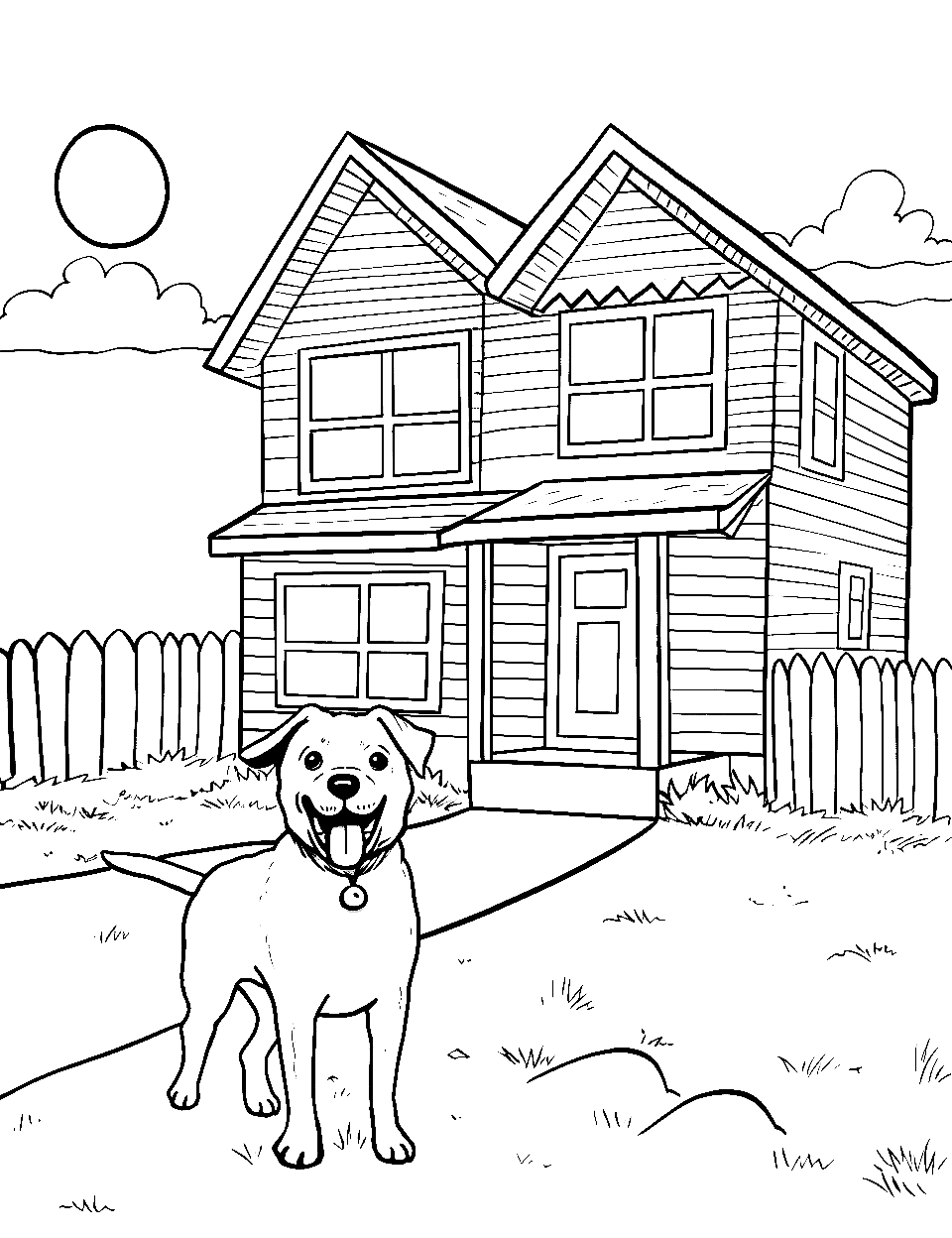 House coloring pages free printable sheets