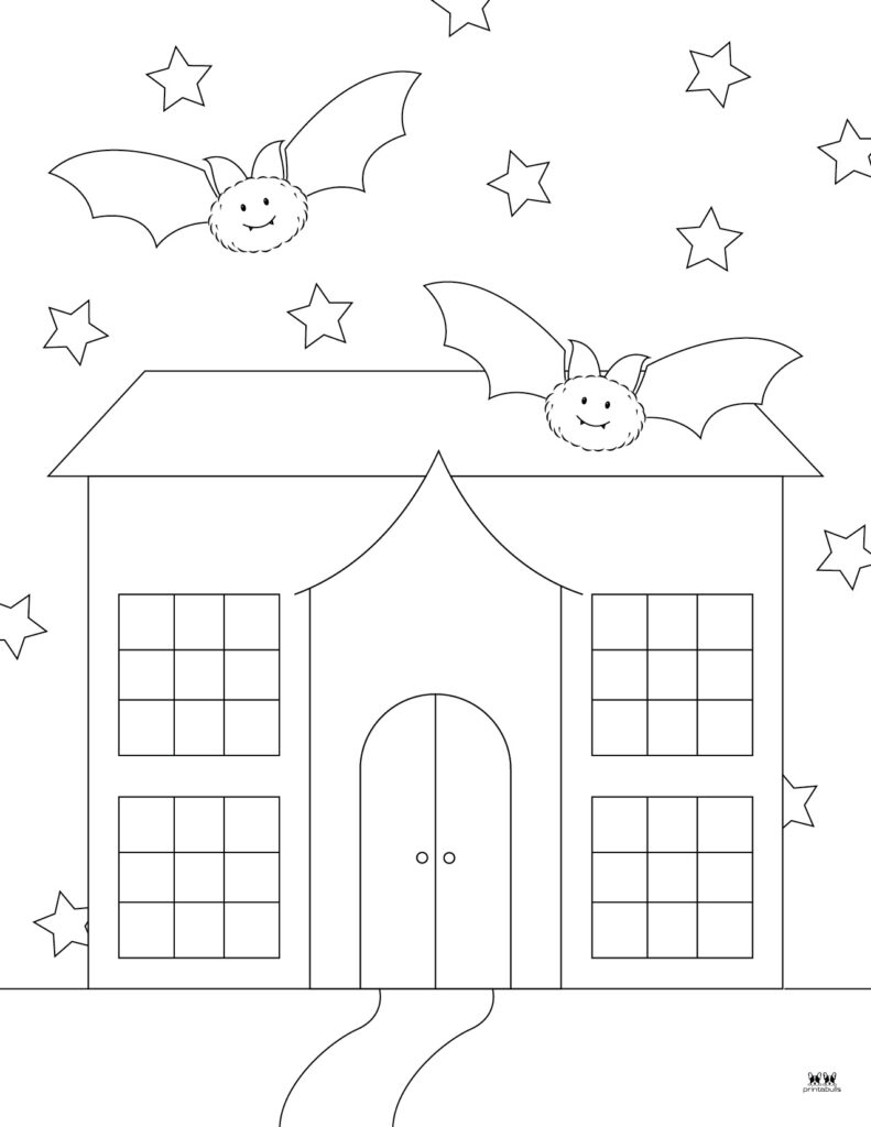 Haunted house coloring pages
