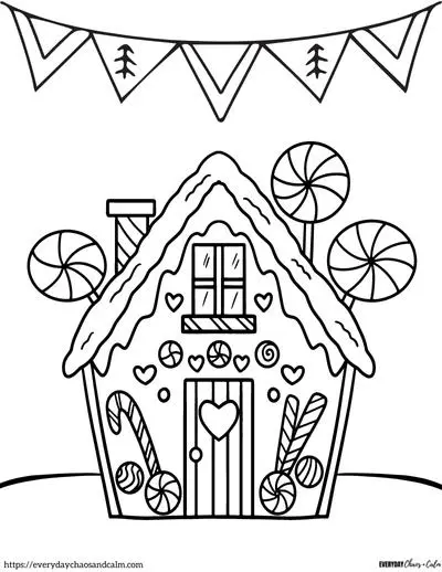 Free gingerbread house coloring pages printable pdf