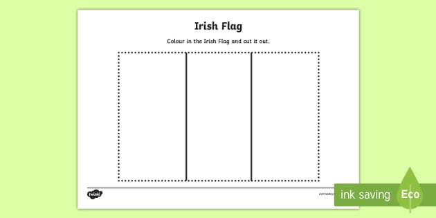 Irish flag colouring page teacher made