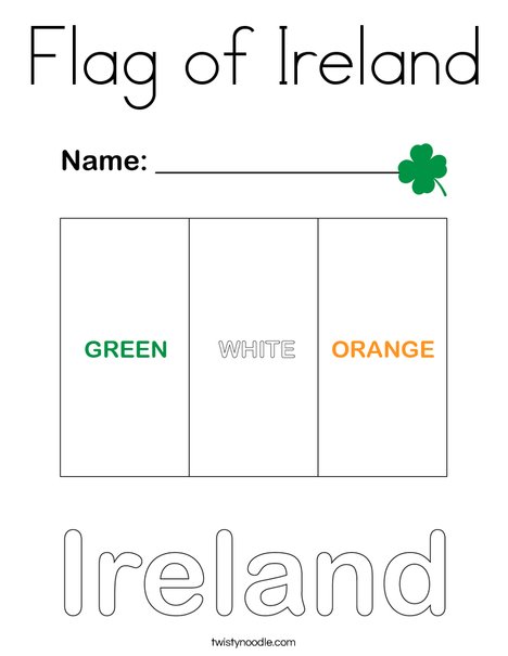 Flag of ireland coloring page