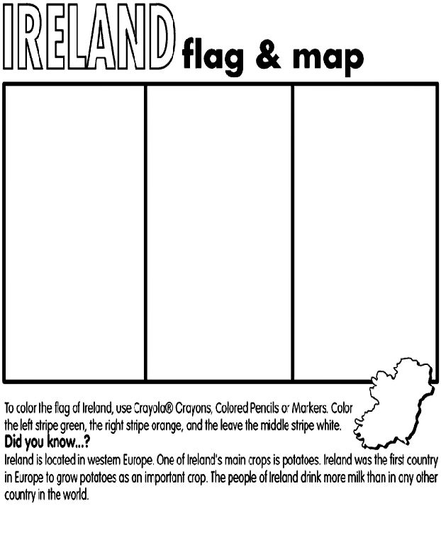 Ireland on crayola flag coloring pages world thinking day ireland flag