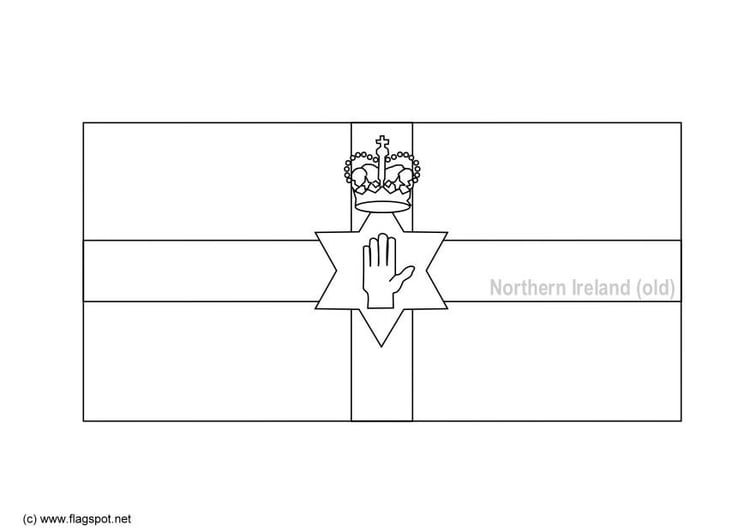 Coloring page flag northern ireland old