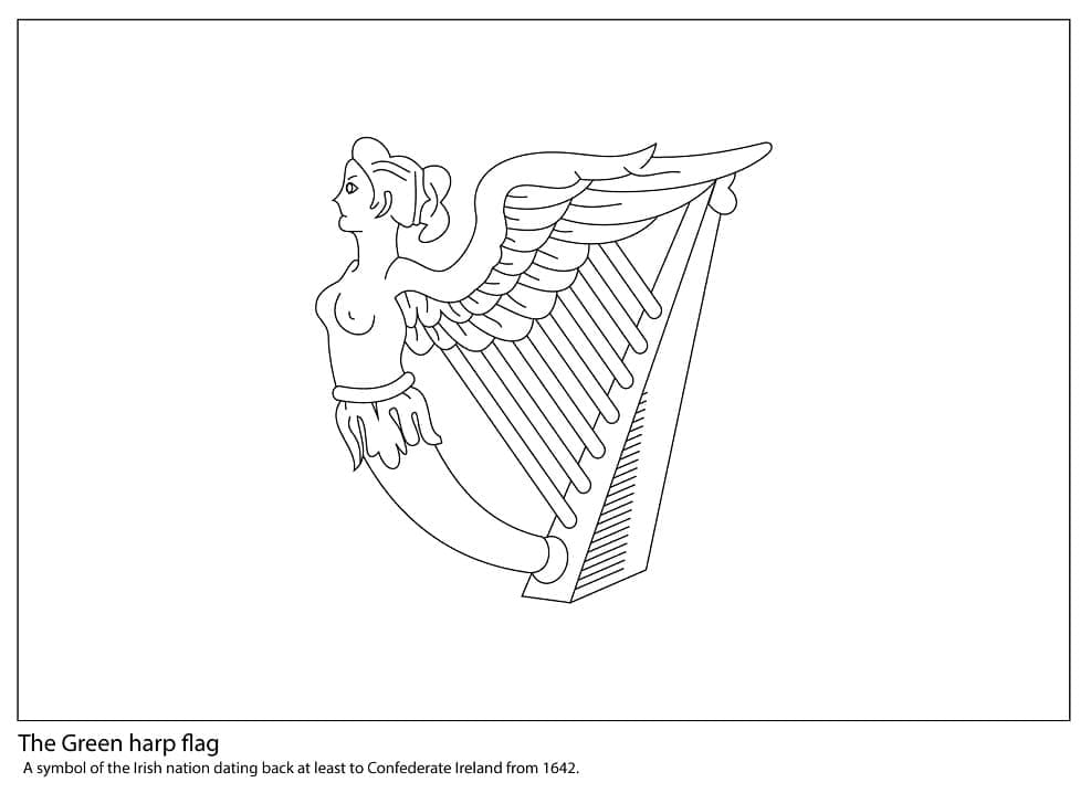 Free printable ireland flag coloring page