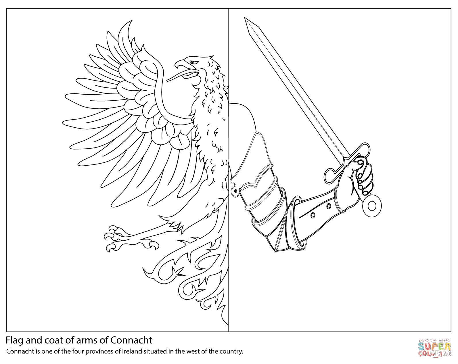 Flag of connacht coloring page free printable coloring pages