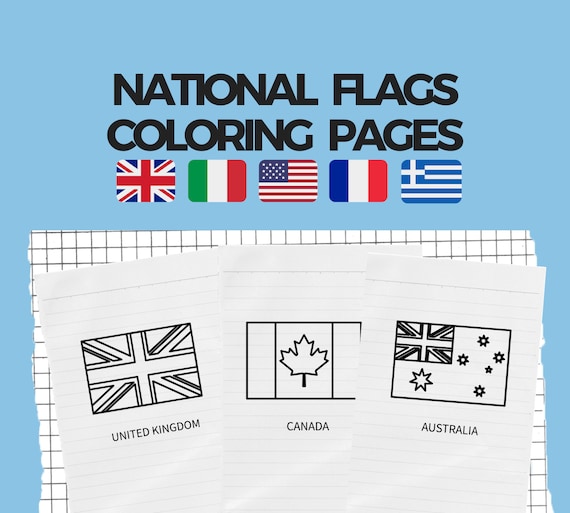 Flag coloring colouring pages national flags educational printable pages for kids activity coloring book with national flags