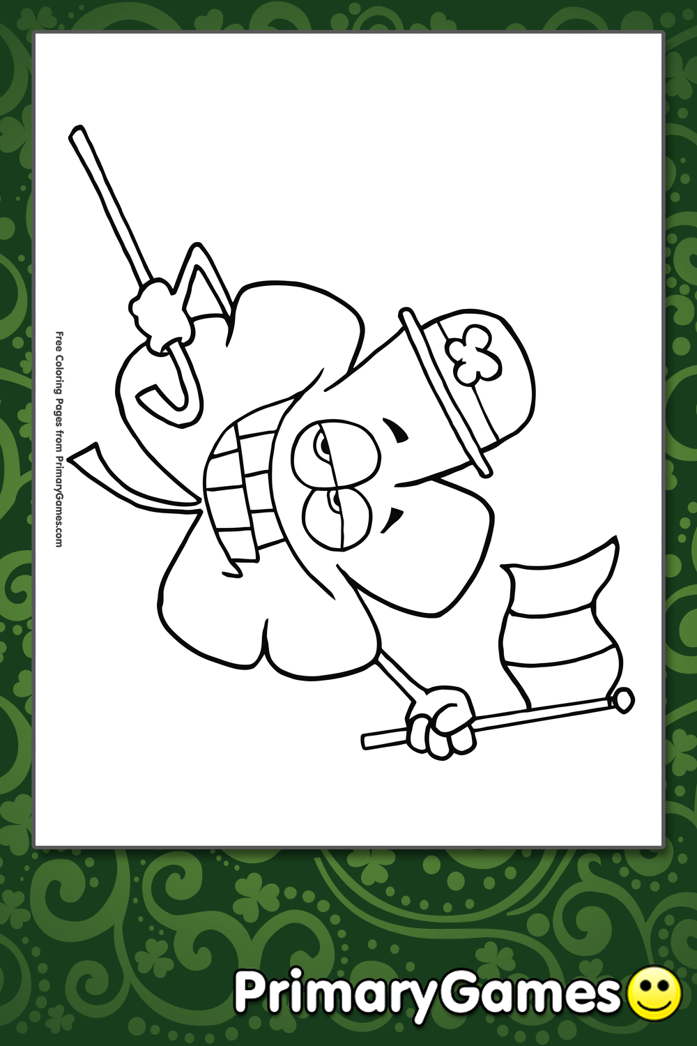 Shamrock with irish flag coloring page â free printable pdf from