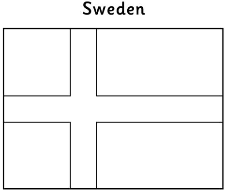 Coloring pages sweden flag coloring page