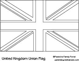 Printable uk flag coloring page