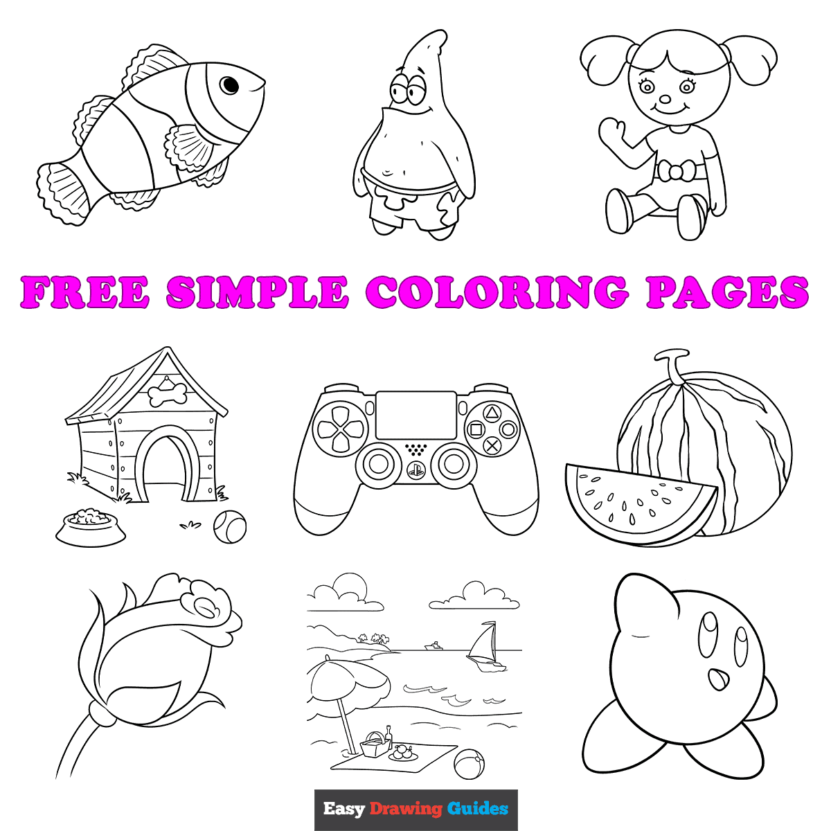 Free printable simple coloring pages for kids