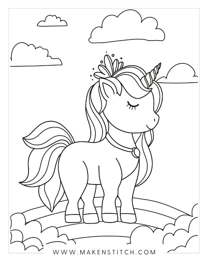 Free unicorn coloring pages for kids and adults