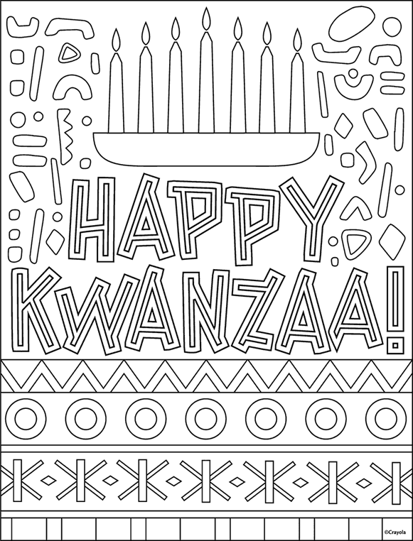 Happy kwanzaa coloring page