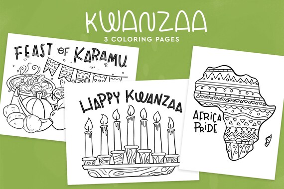 Kwanzaa coloring pages coloring for kids printable holiday instant download
