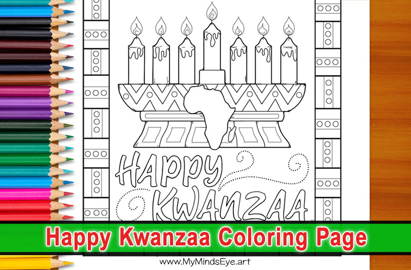 Happy kwanzaa coloring page c