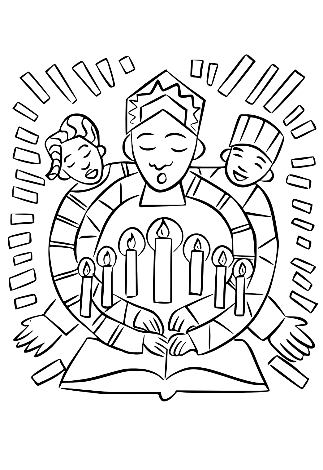 Free printable kwanzaa book coloring page for adults and kids