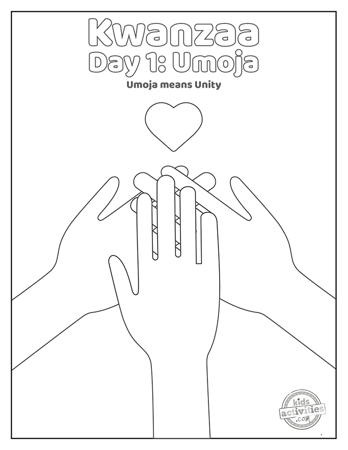 Kwanzaa day umoja coloring page for kids kids activities blog