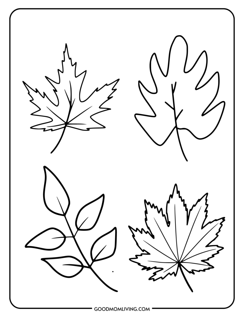 Fall leaves coloring pages free printable for kids