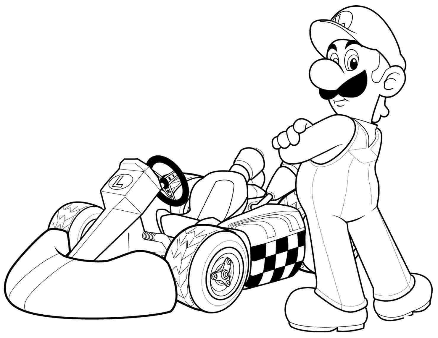 Mario kart coloring pages printable for free download