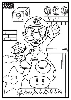 Super mario bros coloring pages by mommy evolution tpt
