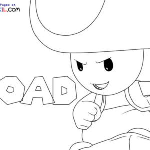 Toad mario coloring pages printable for free download