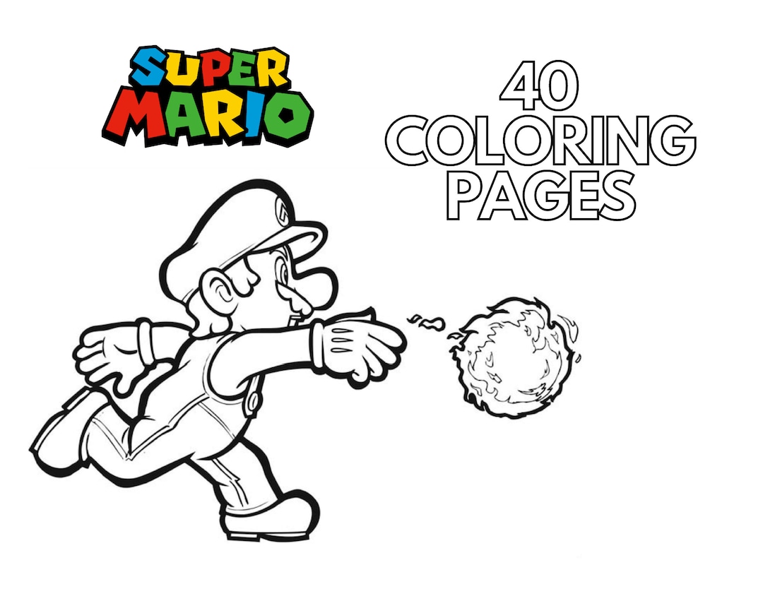 Super mario bros coloring book pages printable pages for kids birthday parties school work past time fun activity pdf