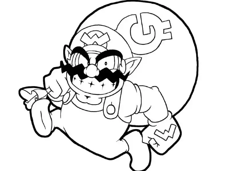 Coolest wario coloring pages