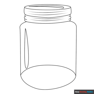 Mason jar coloring page easy drawing guides
