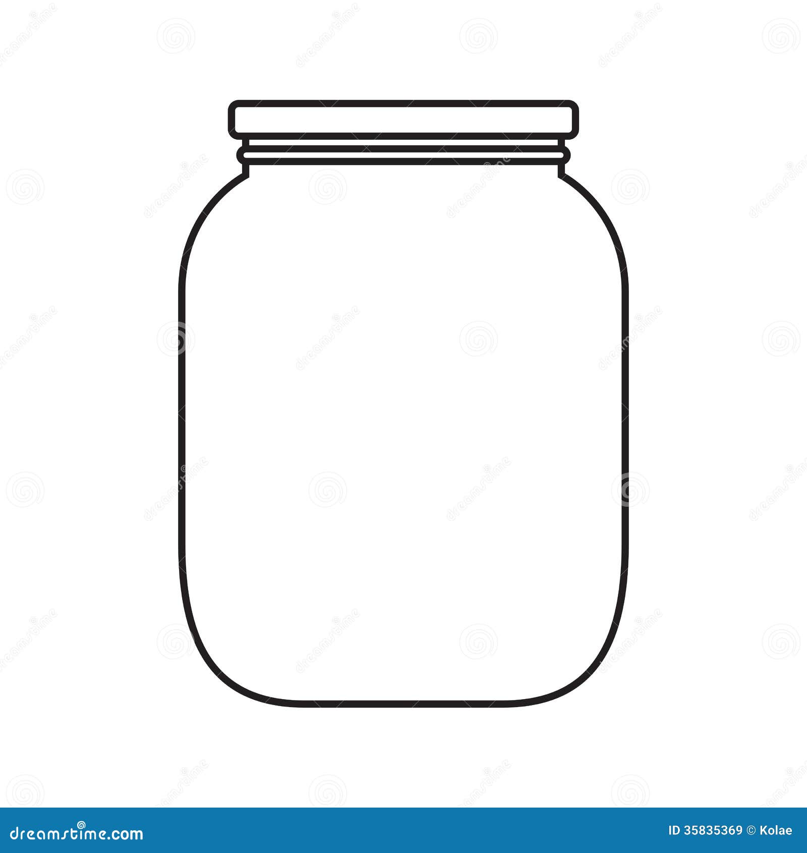 Blank jar with cap stock vector illustration of empty