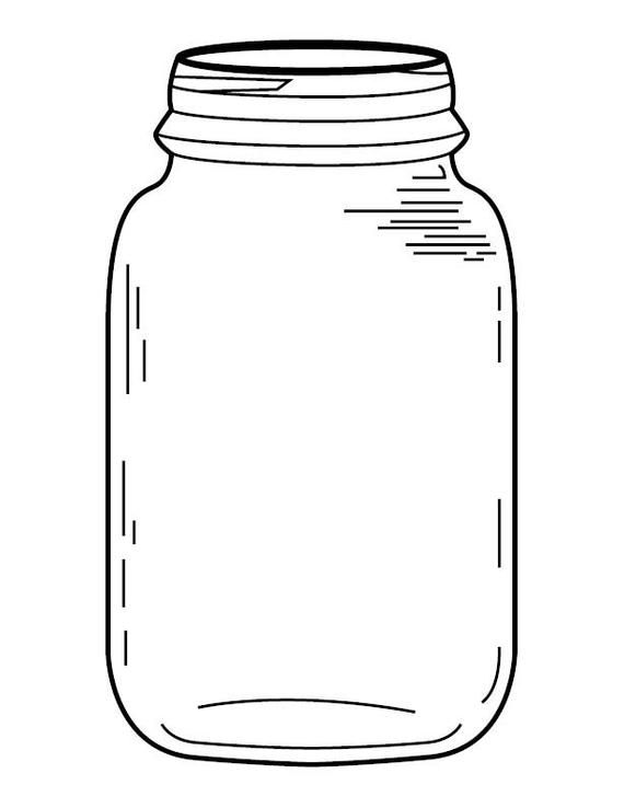 Mason jar coloring page
