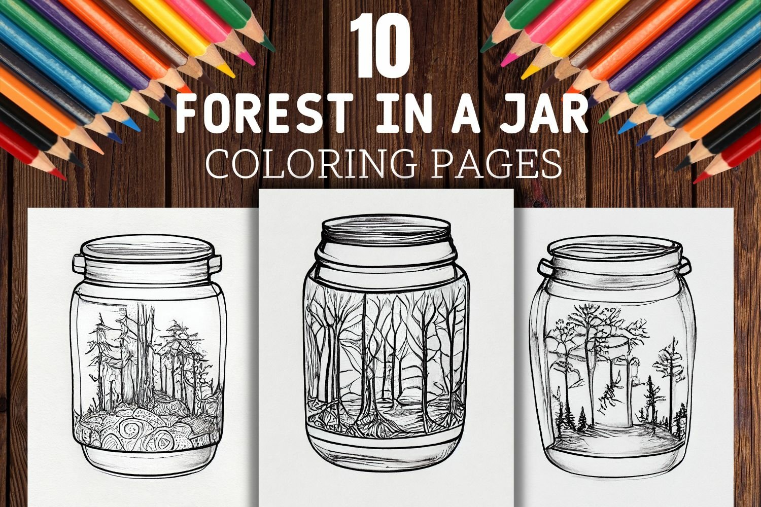 Forest in a jar coloring pages