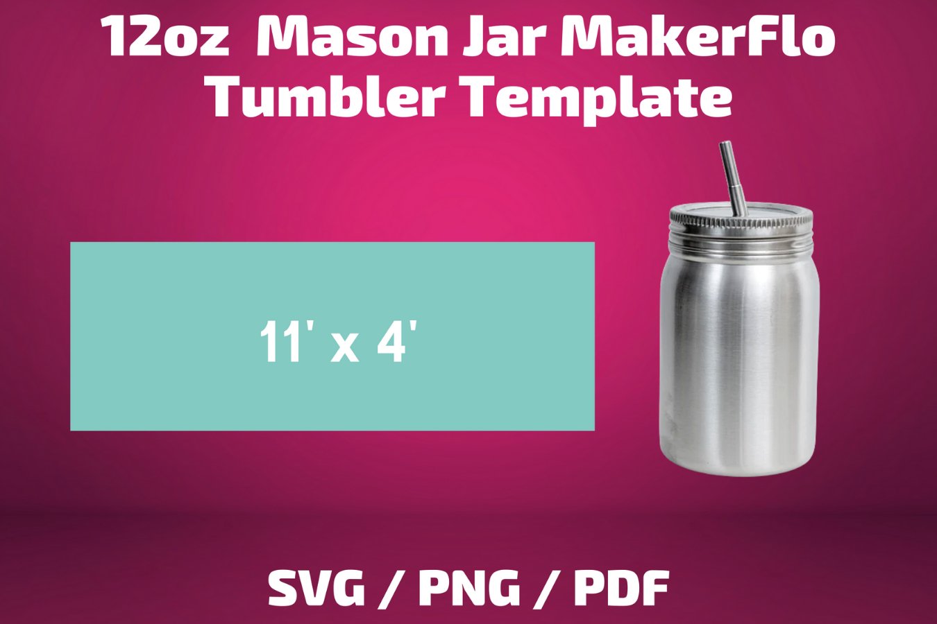 Oz makerflo mason jar tumbler template sublimation wrap