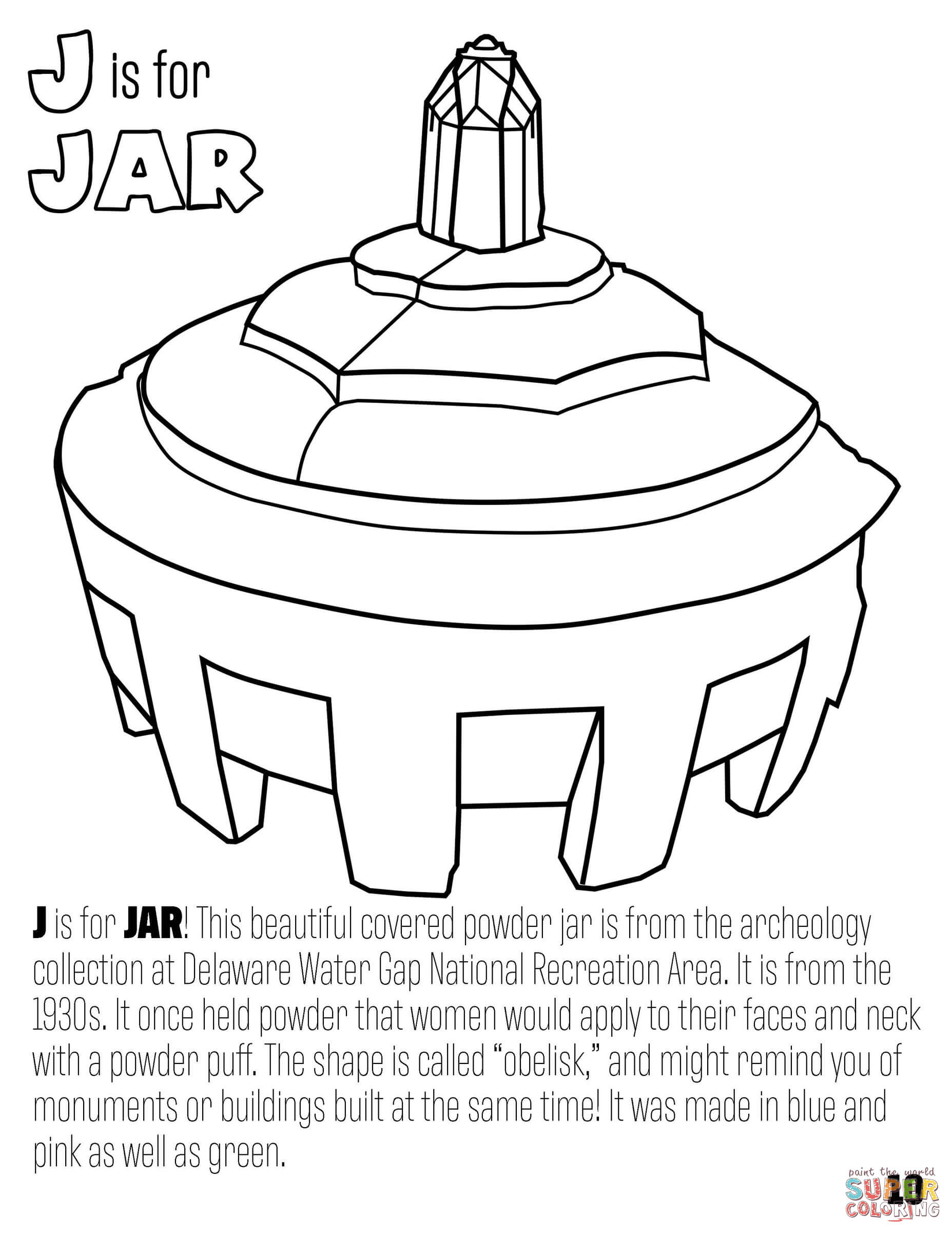 J is for jar coloring page free printable coloring pages