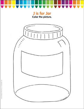 J is for jar coloring page printable coloring pages