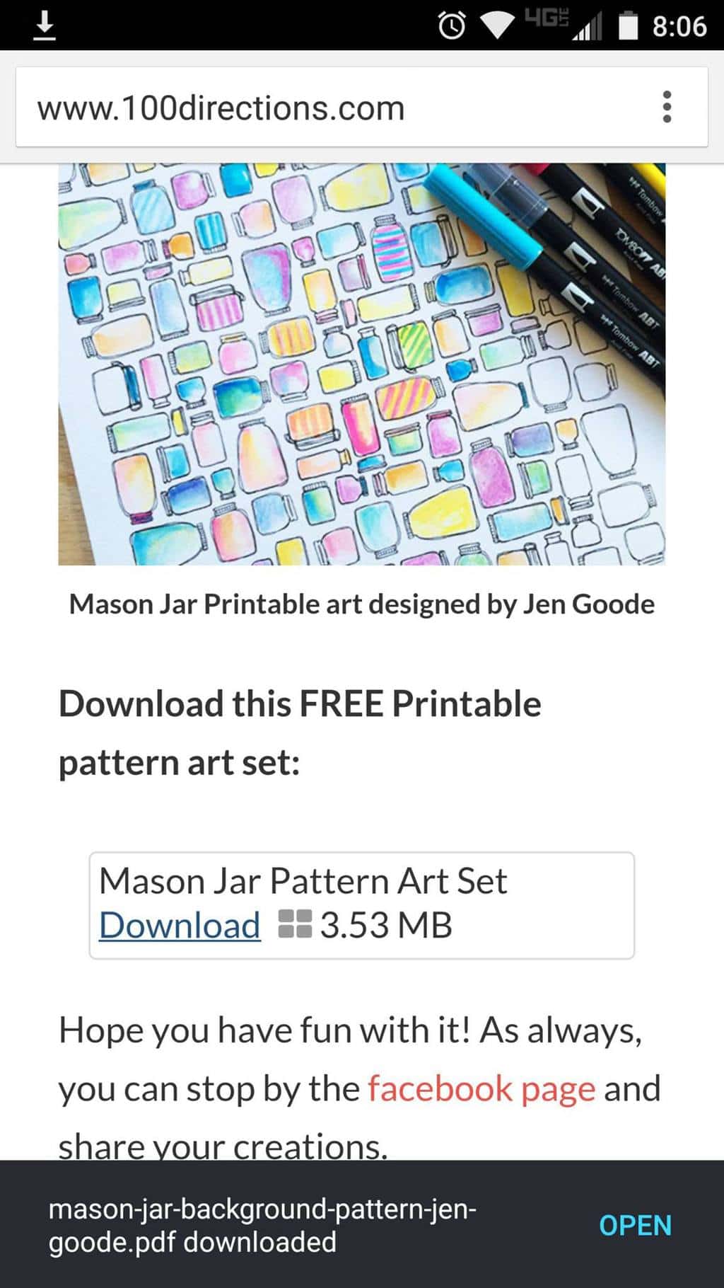 Downloading printables and coloring pages on android