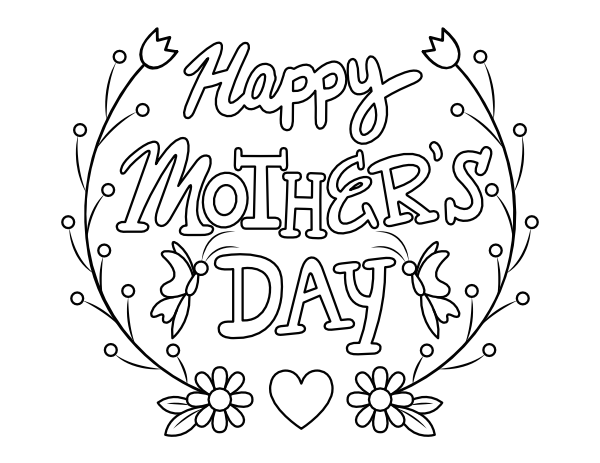 Printable mothers day coloring page