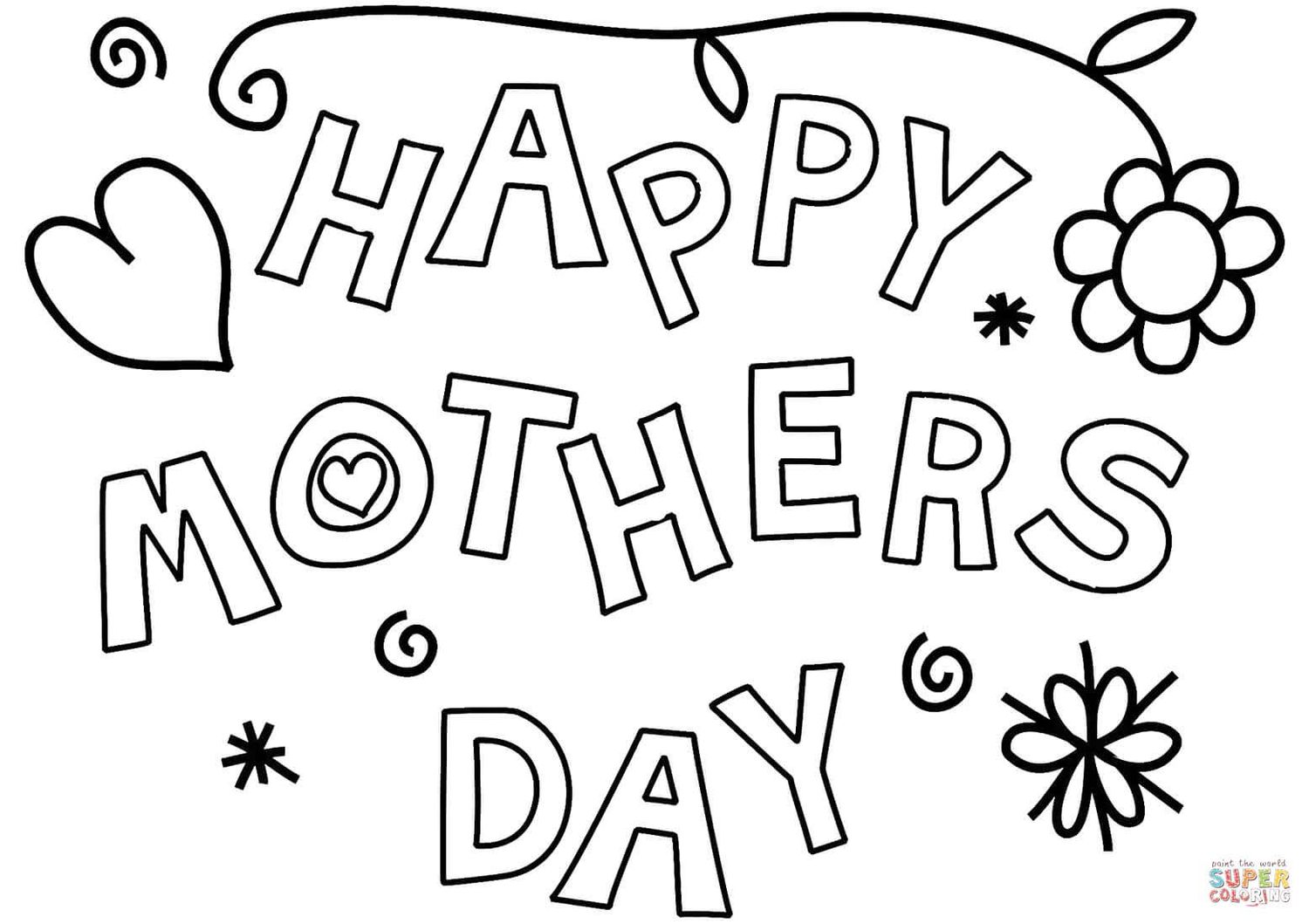 Free printable mothers day coloring pages