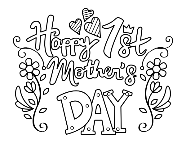 Printable first mothers day coloring page